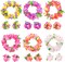 Hawaiian Leis, 48PCS Luau Party Decorations Including Necklace Headbands and Wristbands for Tropical Themed Party Girl Birthday Decor
